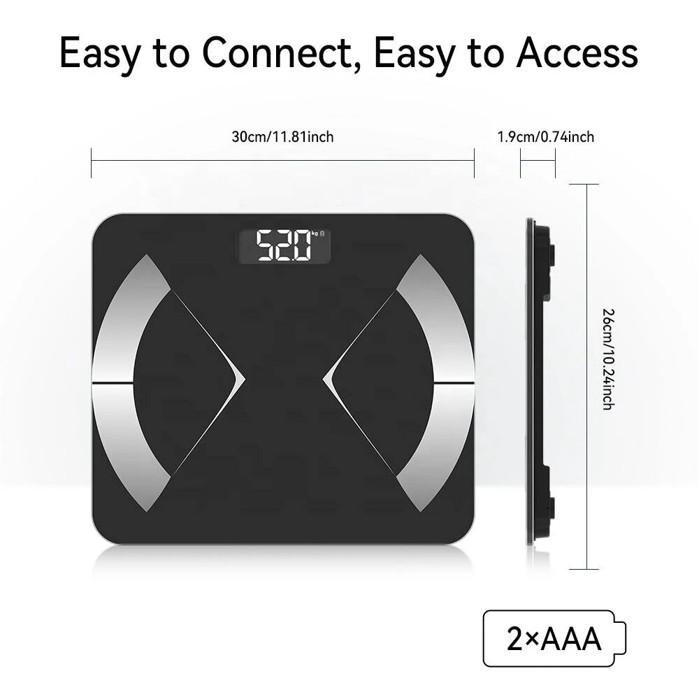 (image for) Mini Smart Body Fat Scale 20 Key Body Data Analyze Scale Providing Diet Exercise Programs Support 180kg Multifunctional Weight Body Fat Scale